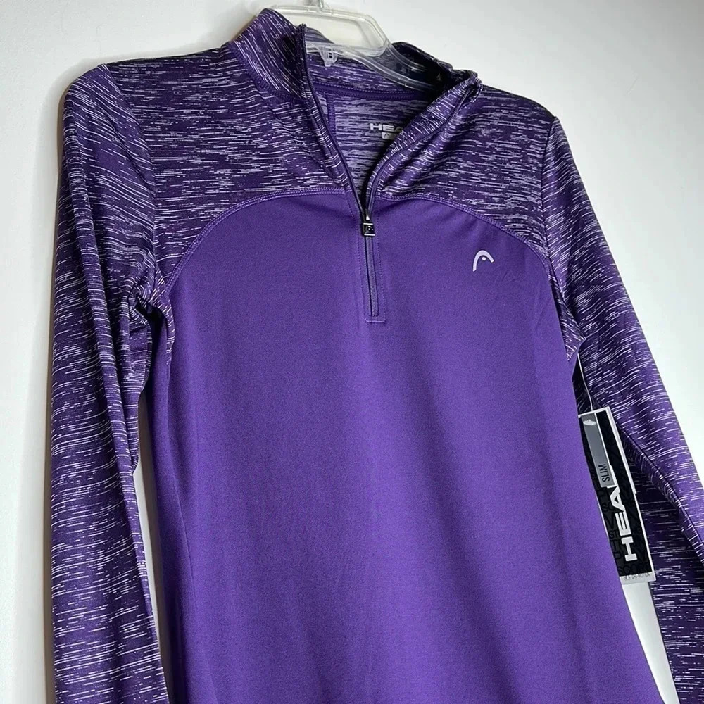 Head | women’s Tennis Pickle ball Athletic 1/4 zip pullover | purple | XS | NWT - Picture 2 of 7